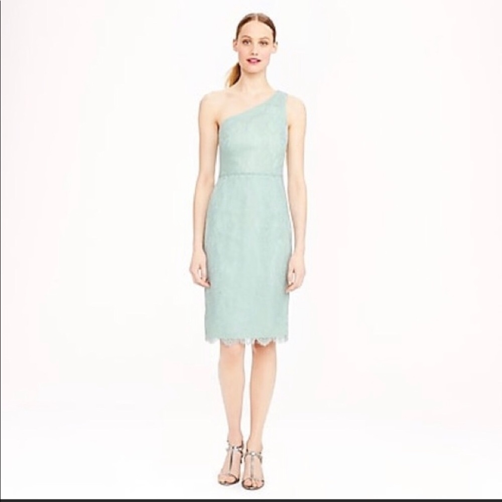 JCREW ONE SHOULDER METALLIC LACE DRESS- size 4